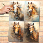 Collage de Cheval Sauvage 1 papier de découpage