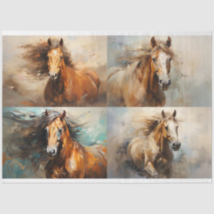 Papier Mousseline Collage de Cheval Sauvage 2 papier de découpage