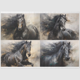 Papier Mousseline Collage de Cheval sauvage 3 papier de découpage