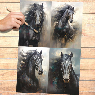 Papier Mousseline Collage de Cheval Sauvage 4 papier de découpage