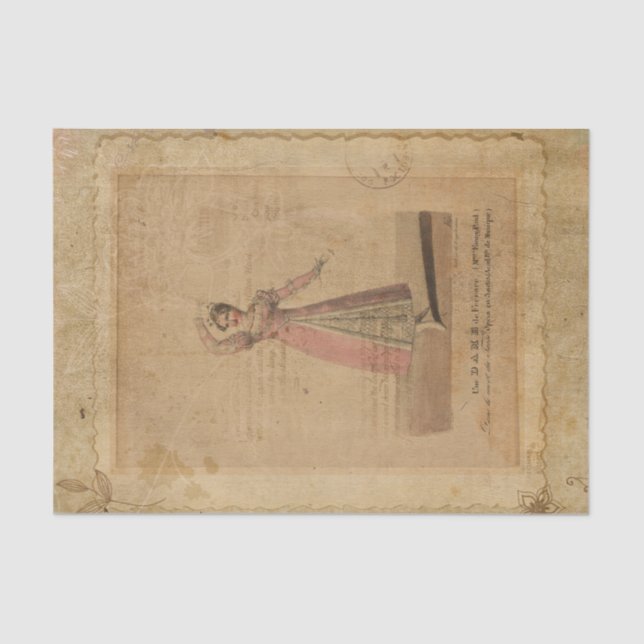 Papier Mousseline Collage de danseuse vintage (Recto)