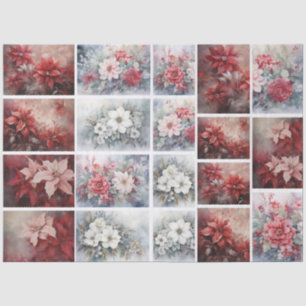 Papier Mousseline Collage de florales de Noël élégantes pour découpa