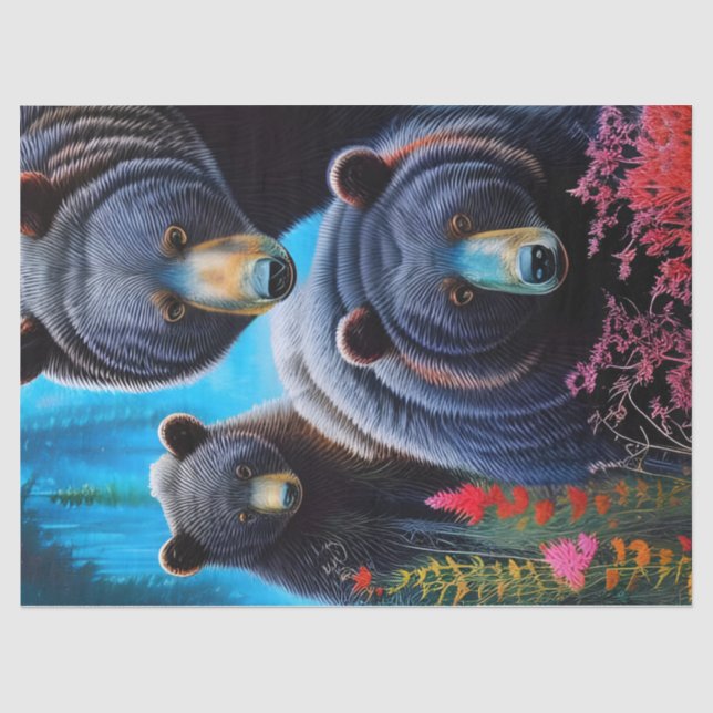 Papier Mousseline Collage de la famille de l'ours (Recto)
