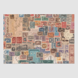 Papier Mousseline Collage de timbre vintage Shabby Chic Decoupage