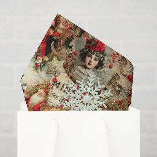 Papier Mousseline Collage de Trésors de Noël Victorien