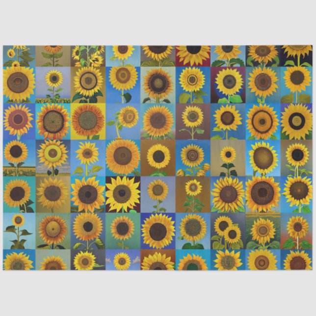 Papier Mousseline Collage des tournesols (Recto)
