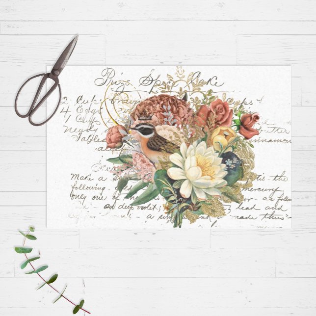 Papier Mousseline Collage floral vintage (Créateur téléchargé)