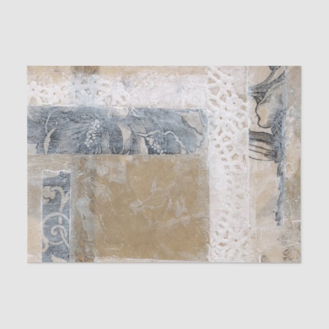 Papier Mousseline Collage II de dentelle (Recto)