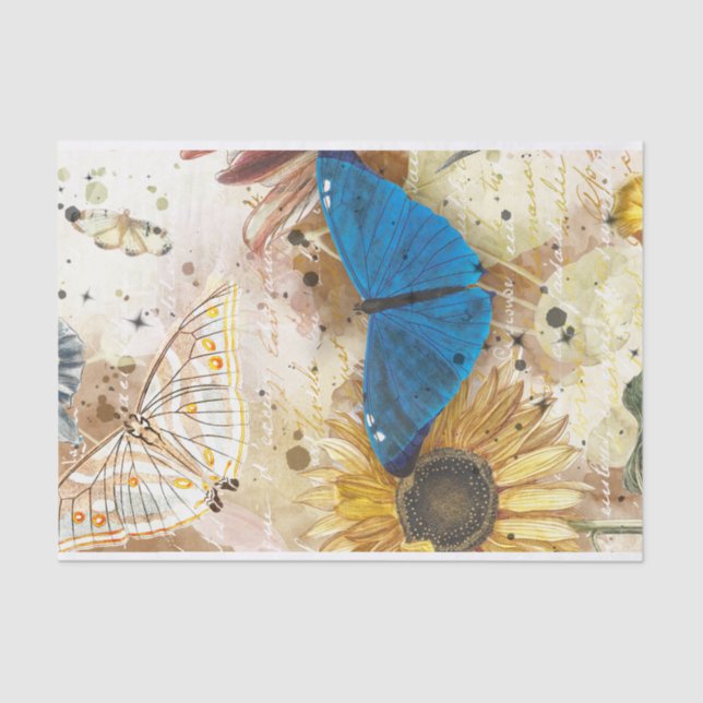 Papier Mousseline Collage papillon vintage (Recto)