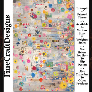 Papier Mousseline Collage Rétro Shabby Chic Fantaisiste BP6B Découpa