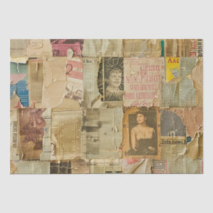 Papier Mousseline Collage rustique Vintage de journaux (6)
