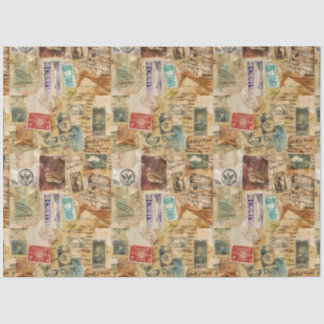 Papier Mousseline Collage vieilli Postage Ephemera