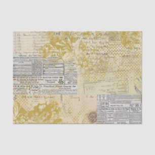 Papier Mousseline Collage Vintage Abstrait