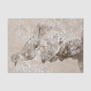 Papier Mousseline Collage vintage d'oiseaux