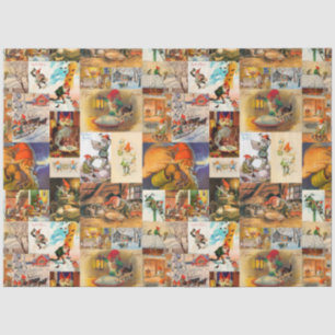 Papier Mousseline Collage vintage suédois Jultomte Gnome