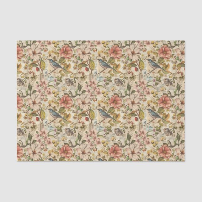 Papier Mousseline Collage Whimsy botanique (Recto)