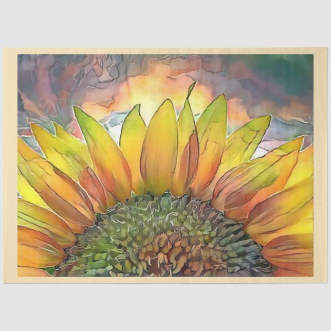 Papier Mousseline Collection Big Sunflower de Sun Modern Art (Recto)