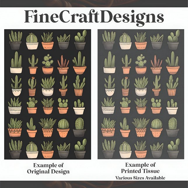 Papier Mousseline Collection Boho Cactus C9 Découpage (Créateur téléchargé)