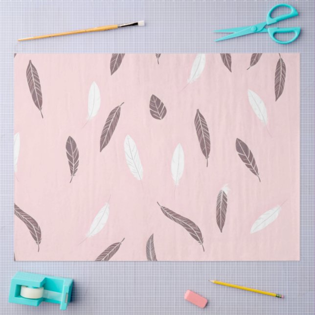 Papier Mousseline Collection Boho Plumes populaires de luxe (Artisanat)