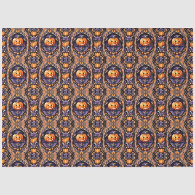 Papier Mousseline Collection Citrouille tendance Halloween d'automne (Recto)
