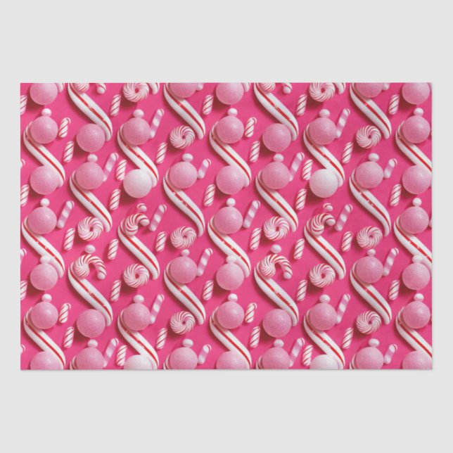 Papier Mousseline Collection de bonbons amusants, Gumballs roses (Recto)