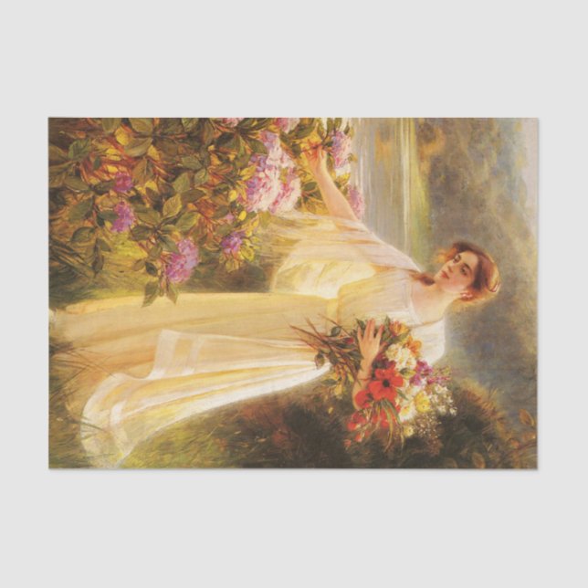Papier Mousseline collection de fleurs, belle dame par Albert Lynch (Recto)