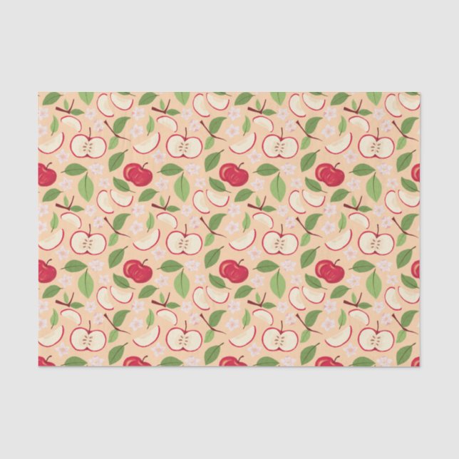 Papier Mousseline Collection de Motifs de paniers de fruits - Pommes (Recto)