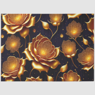 Papier Mousseline Collection de Roses de luxe moderne Big Gold