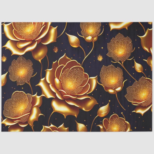 Papier Mousseline Collection de Roses de luxe moderne Big Gold (Recto)
