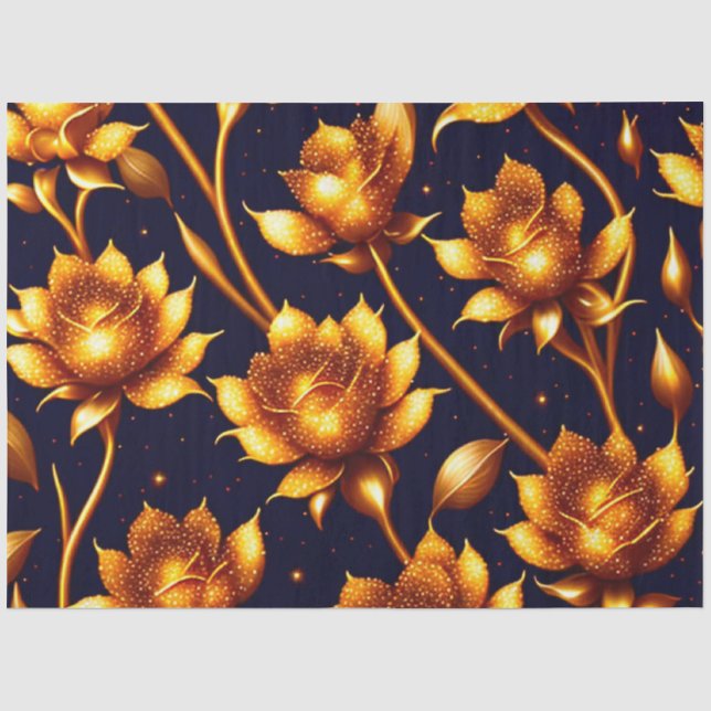 Papier Mousseline Collection de Roses d'or de luxe moderne (Recto)