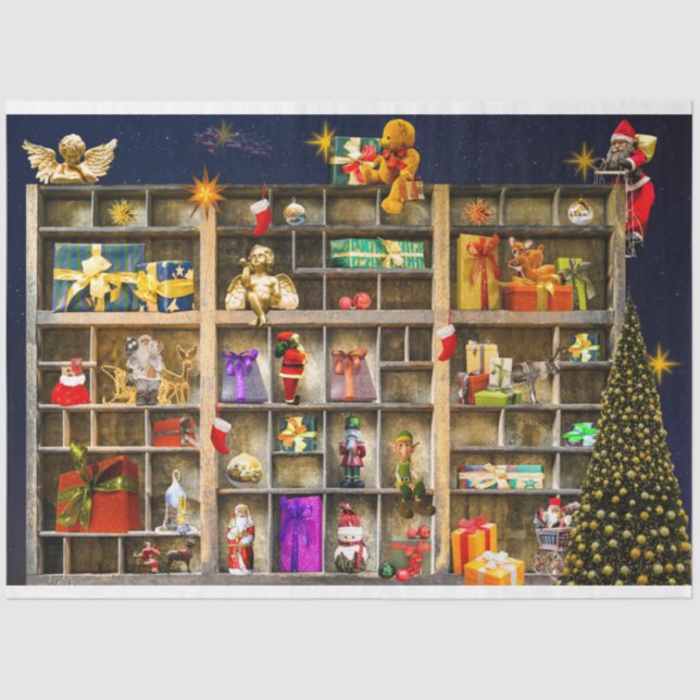 Papier Mousseline Collection Décor de Noël Papier Tissu Découpage (Recto)