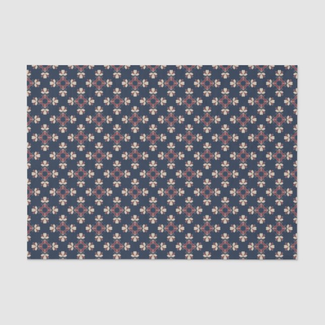 Papier Mousseline Collection Disque Marine Bourgogne Florale Tapisse (Recto)