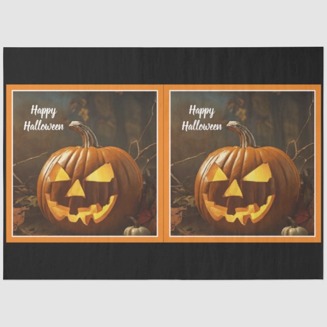 Papier Mousseline Collection Halloween grand Citrouille (Recto)