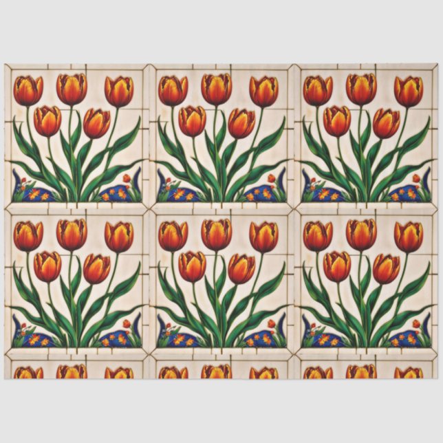 Papier Mousseline Collection magnifique Tulipes modernes (Recto)