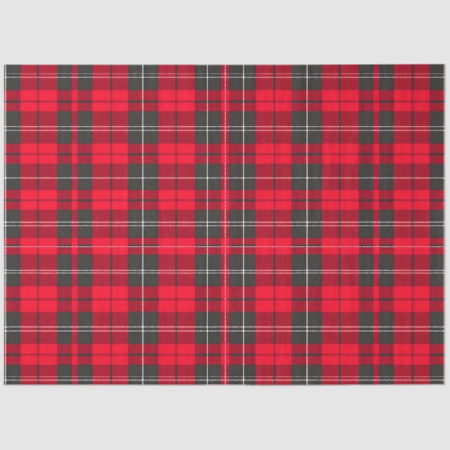 Papier Mousseline Collection moderne Tartan Plaid Traditionnel Rouge (Recto)