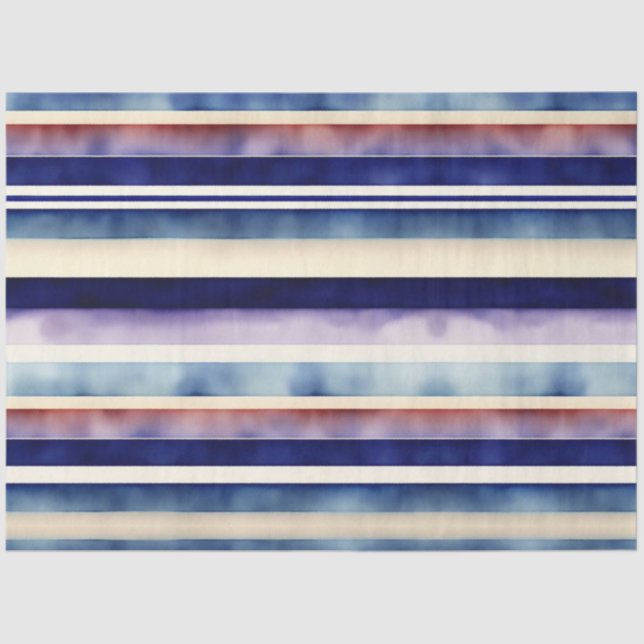 Papier Mousseline Collection populaire Summer Navy Blue Boat Stripes (Recto)