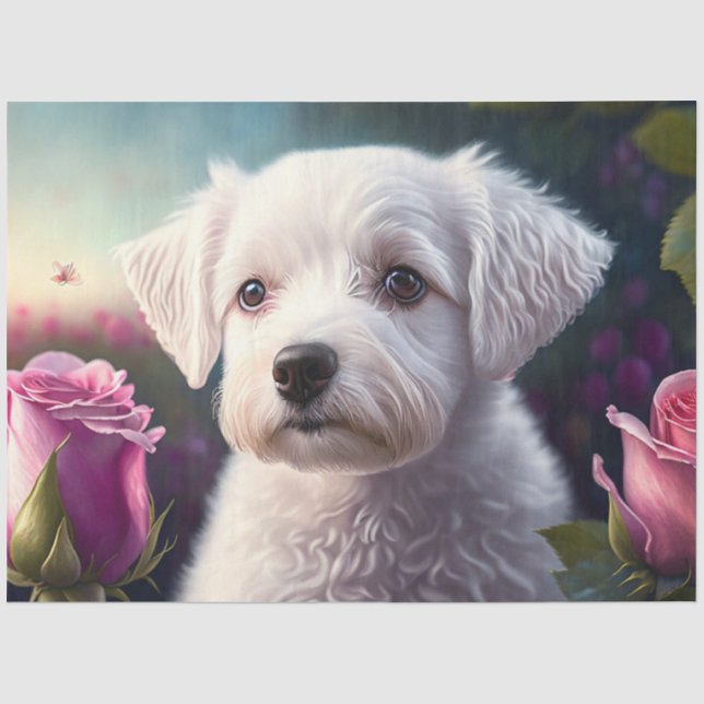 Papier Mousseline Collection rose Et Chien Sucré (Recto)