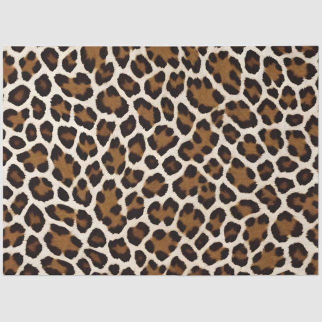 Papier Mousseline Collection tendance Leopard blanc haut de gamme (Recto)