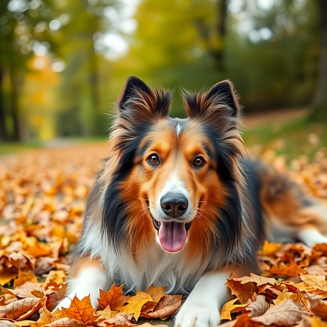Papier Mousseline Collie dans l'herbe décou papier page (Créateur téléchargé)
