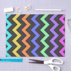 Papier Mousseline Coloré Chevron Vibrant Cool Motif d'été amusant