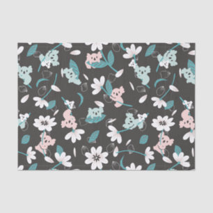 Papier Mousseline Coloré Koala Motif mignon animal et floral