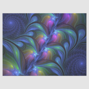 Papier Mousseline Coloré Lumineux Abstrait Bleu rose Vert Fractal