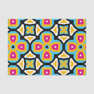 Papier Mousseline Coloré Marocain Classique Elégant Motif géométriqu