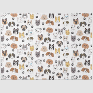 Papier Mousseline Coloré mignon Chiens amusants et Chien Paw Motif