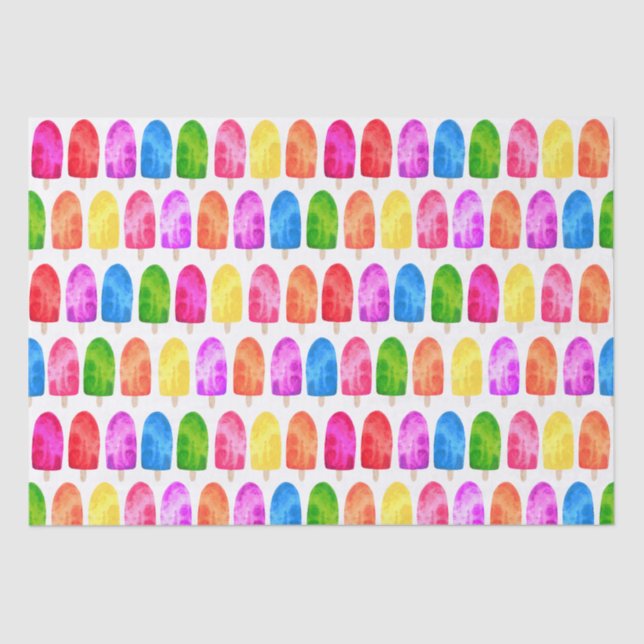 Papier Mousseline Coloré Popsicle Ice Lolly motif (Recto)