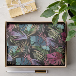 Papier Mousseline Coloré Tropical Foliage Motif botanique