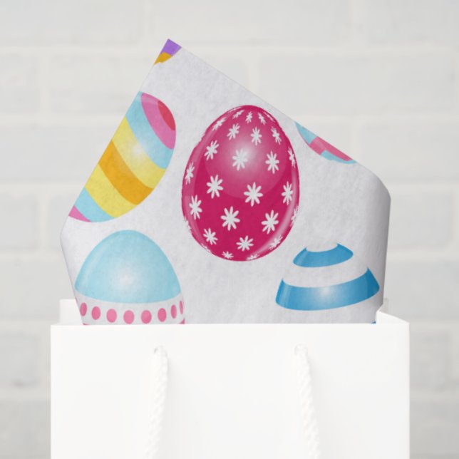 Papier Mousseline Colorful Easter Eggs (Sac cadeau)