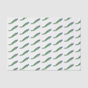 Papier Mousseline Colorful Peacock Stylisé vintage Perché sur la tab