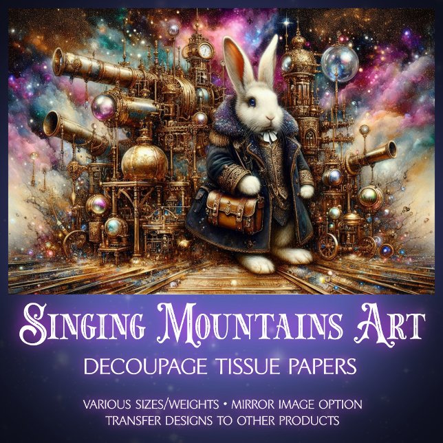 Papier Mousseline Colorful Steampunk Rabbit Magique Découpage (Créateur téléchargé)