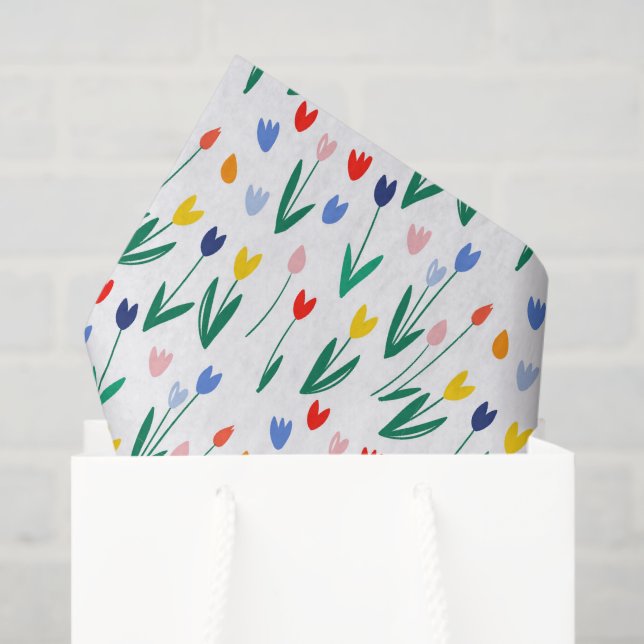 Papier Mousseline Colorful Tulips  (Sac cadeau)